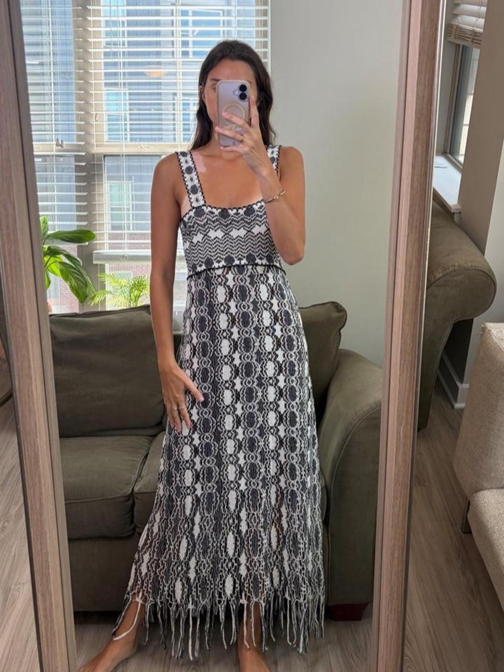 Zara fringed knit dress